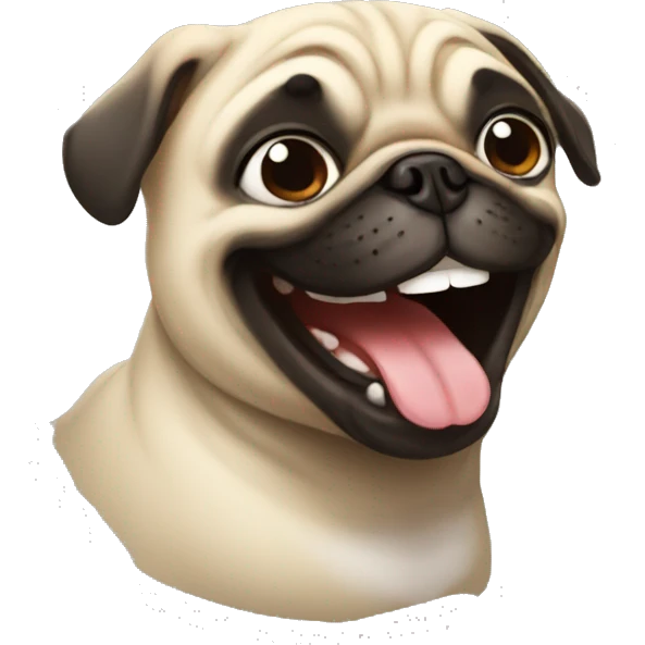 Pug laughing  emoji