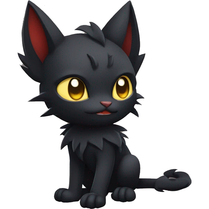 Black Edgy Gothic Litten-Bat-cat-Fakemon full body emoji