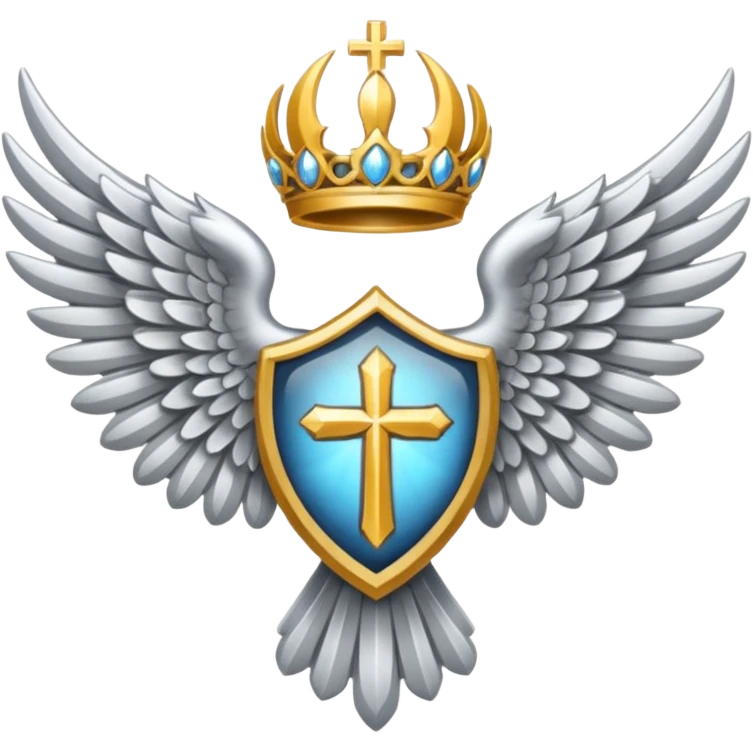 holy saint emblem with silver or white wings  emoji