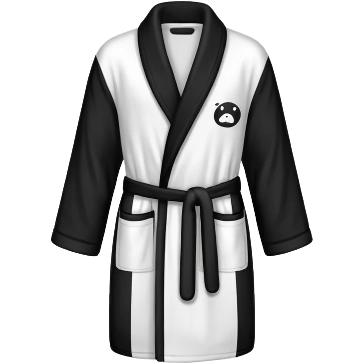 bathrobe white and black without cap emoji