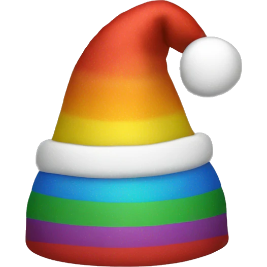 Rainbow Christmas hat emoji