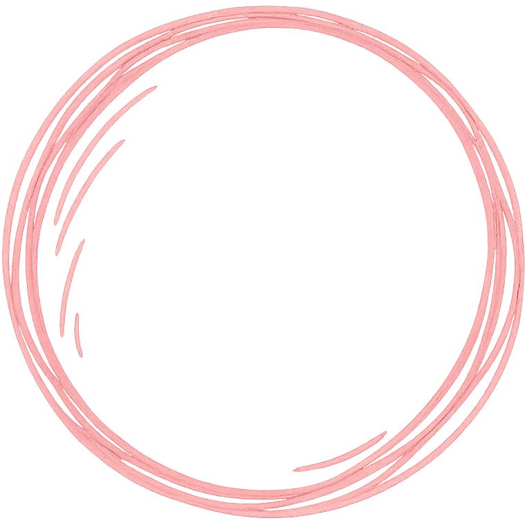 hand-drawn pink circle with sketchy lines emoji