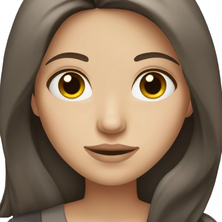 White girl with long dark brown hair  emoji