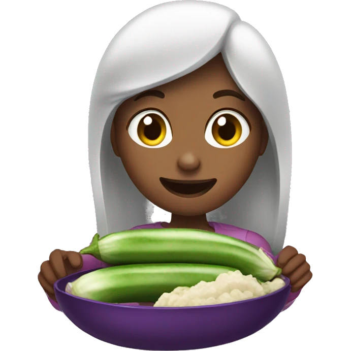 girl eating eggplant  emoji