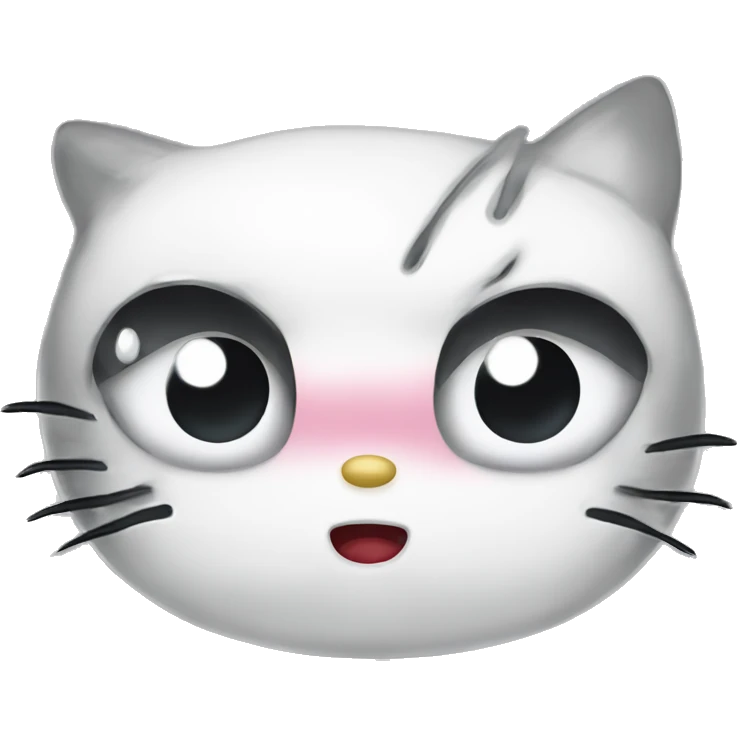 sad hello kitty with tear drop on her face  emoji