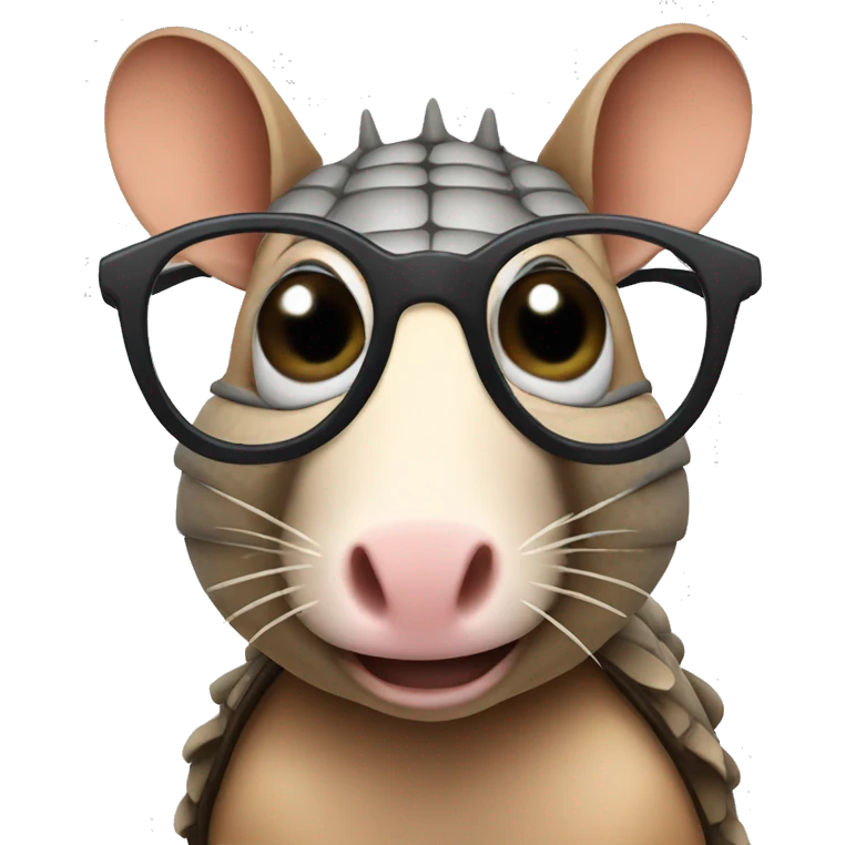 Armadillo with glasses emoji