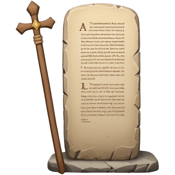 Ten commandments tablets and staff simplify emoji