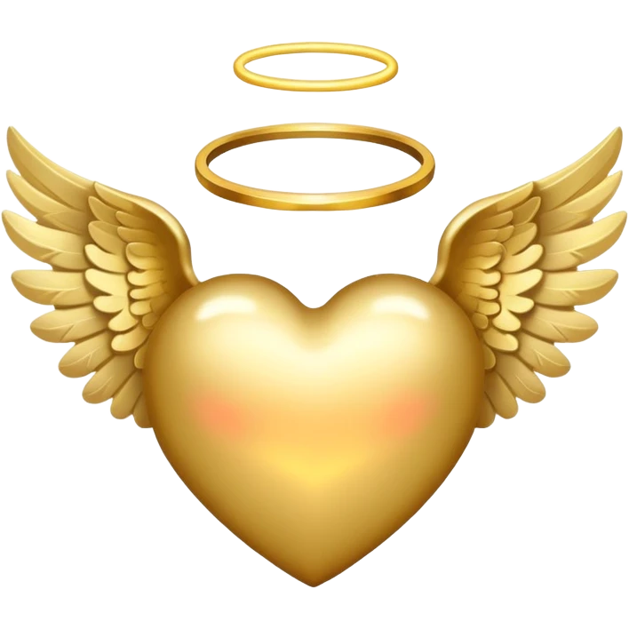 Heart with angel wings and halo emoji