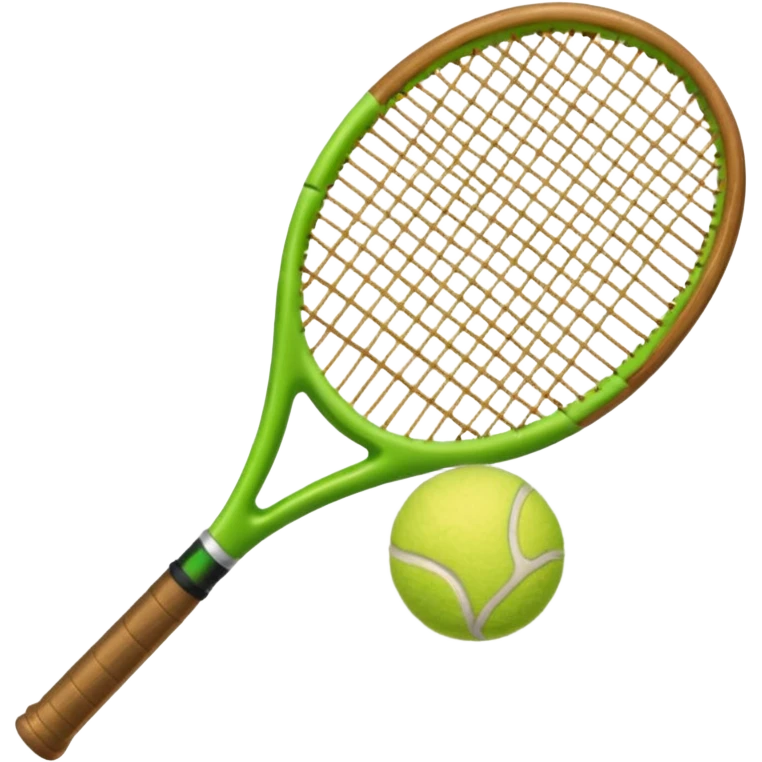 Tennis racket with a green tennis ball emoji