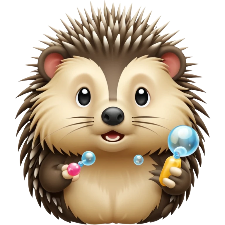 Porcupine blowing bubbles emoji