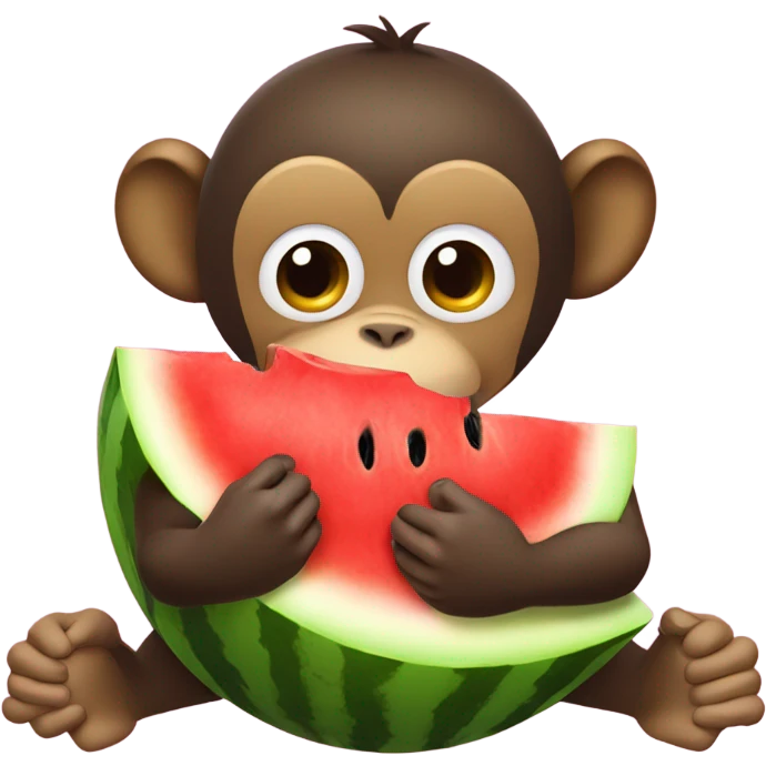 Monkey eating watermelon emoji