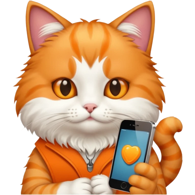 cat holding an iPhone emoji