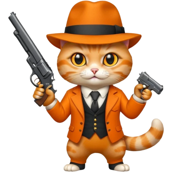Gangster cat with a gun emoji