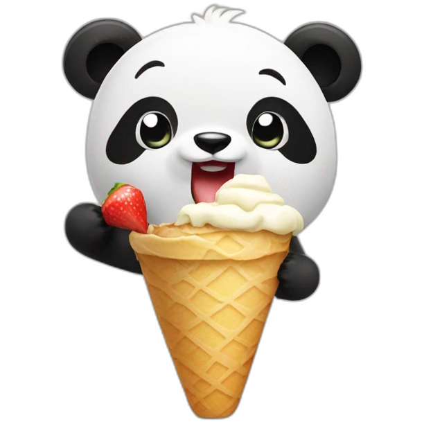 Panda eating ice cream emoji