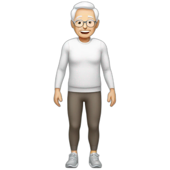 elderly with fitness emoji