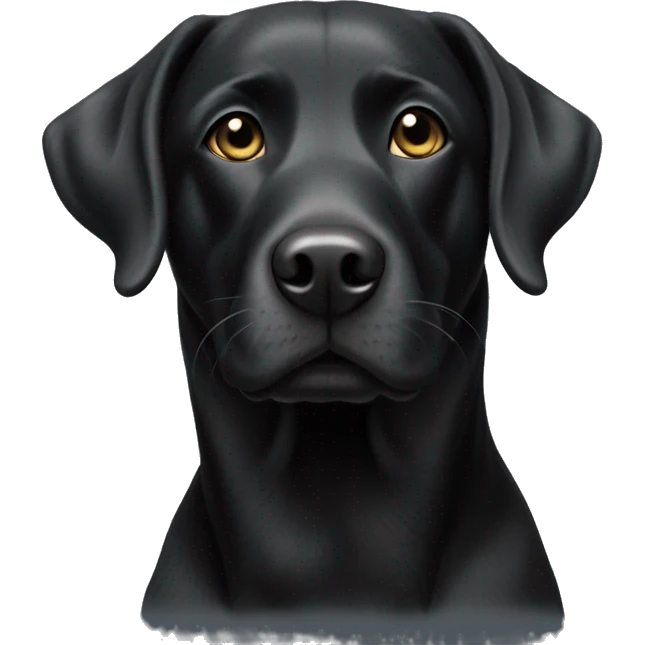 Realistic Black Labrador mix with white spot on chest emoji