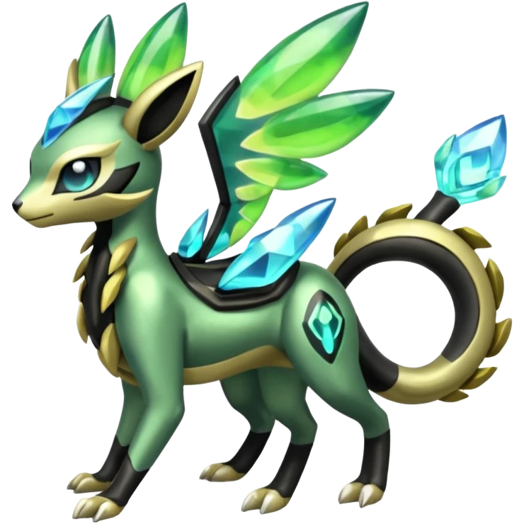  Exotic Meloetta-Zygarde-Zeraora-Protogen-Palkia-hybrid-fusion-Fakémon-creature, full body emoji