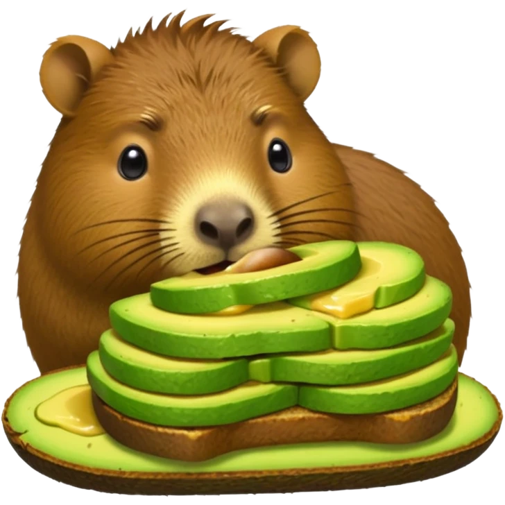 Capybara eating avocado toastc emoji