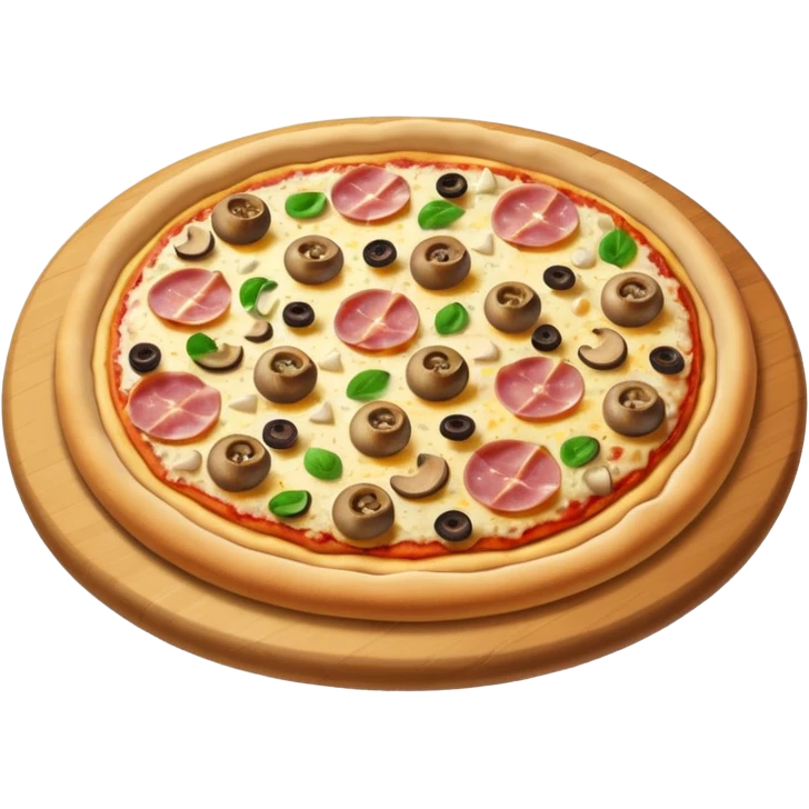 pizza with ham, mushroom and cheese emoji