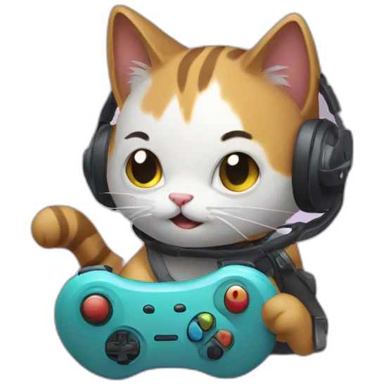 A cat play video games emoji