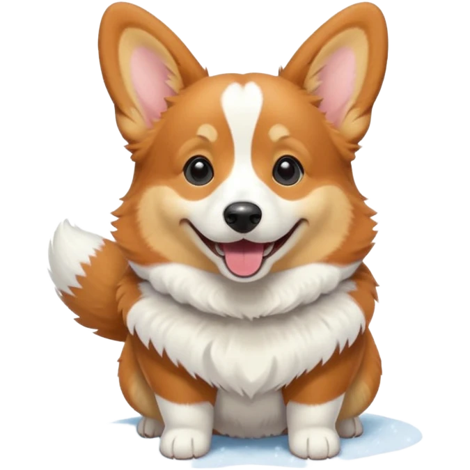 tricolor corgi in snow emoji