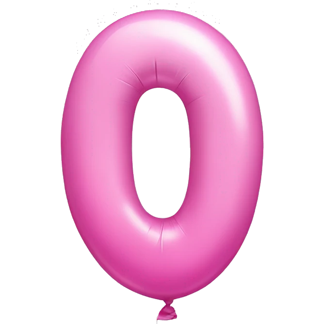 pink birthday number ONE balloon emoji