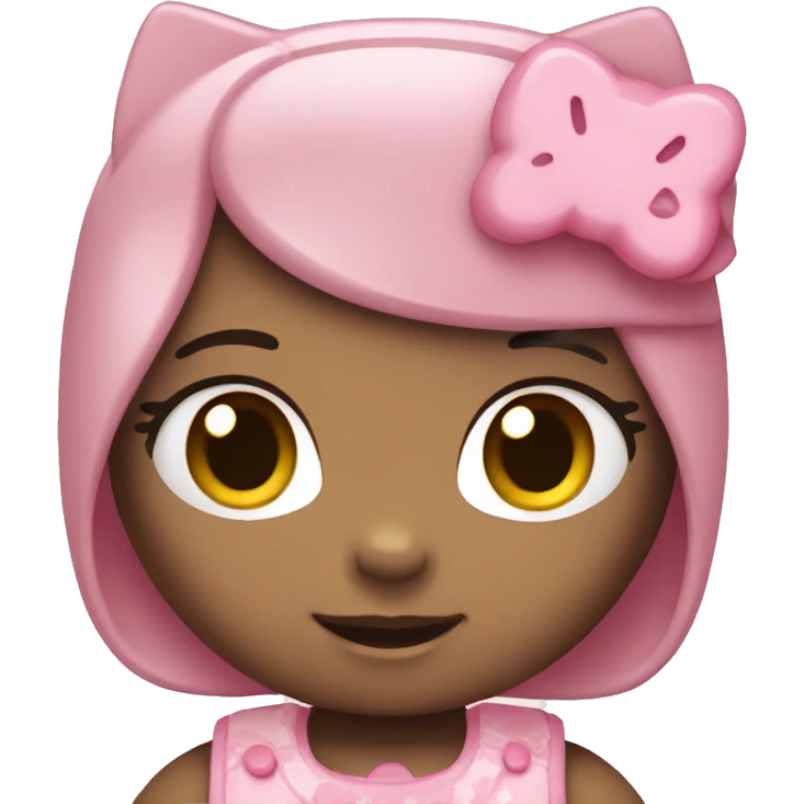 Hello kitty with light pink emoji