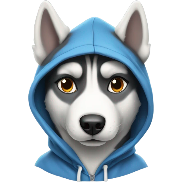 Husky wearing a hoodie  emoji