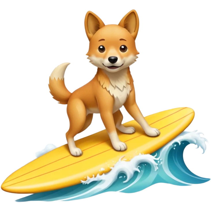 Dingo surfing emoji