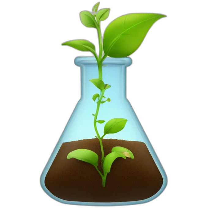 Erlenmeyer flask with plant growing out of it emoji