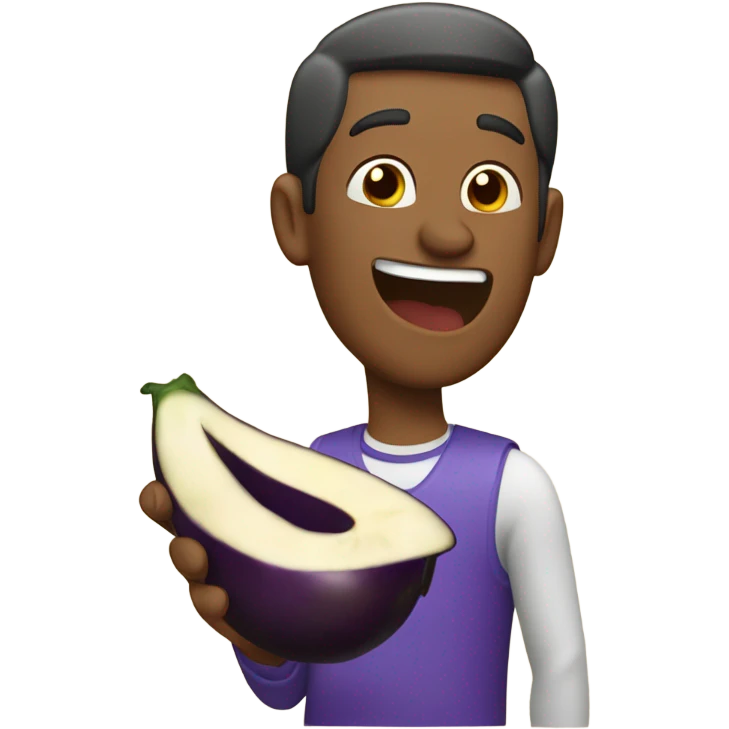 man eating eggplant emoji