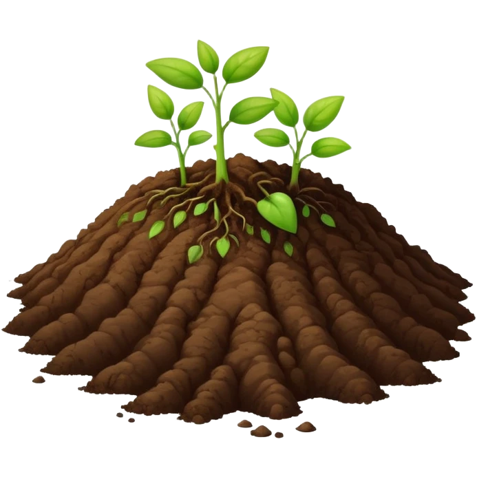 rich brown soil with small plants sprouting emoji