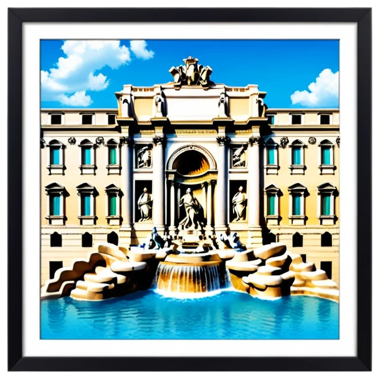 trevi fountain view from up above
no square style no frame png style 
no squared only building emoji