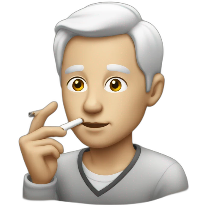 White man smoking emoji