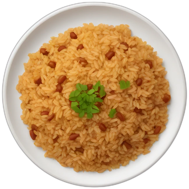 Plate with Rice beans and farofa emoji