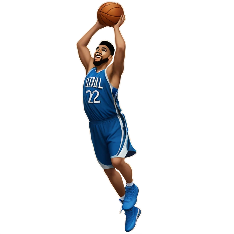 Karl Anthony Towns dunking a basketball. emoji