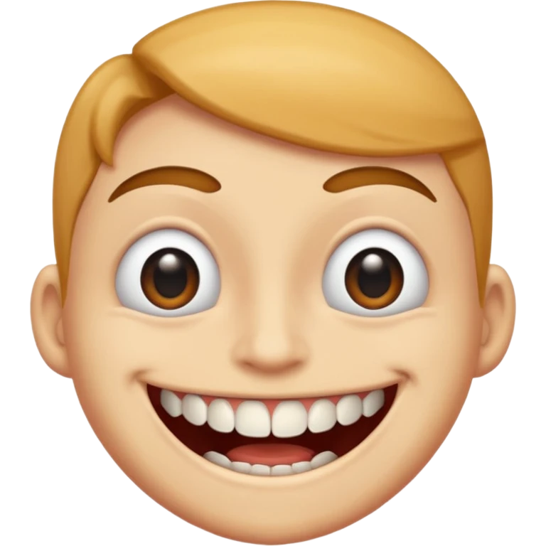 a face with a twitched eye and a super toothy smile emoji