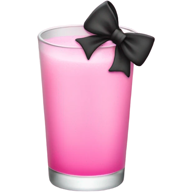Pink drink with a black bow emoji