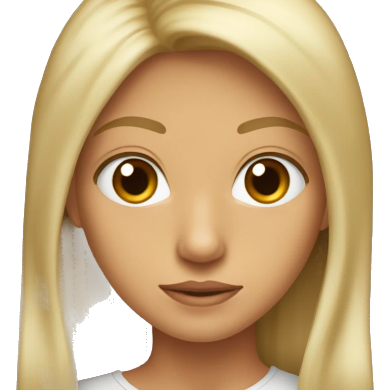 Pelo castaño claro,ojos miel/verdosos emoji
