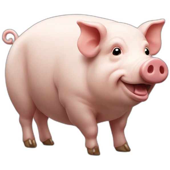 Cochon buvant une bière emoji