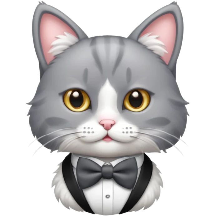 Um gato com lacinho roda emoji