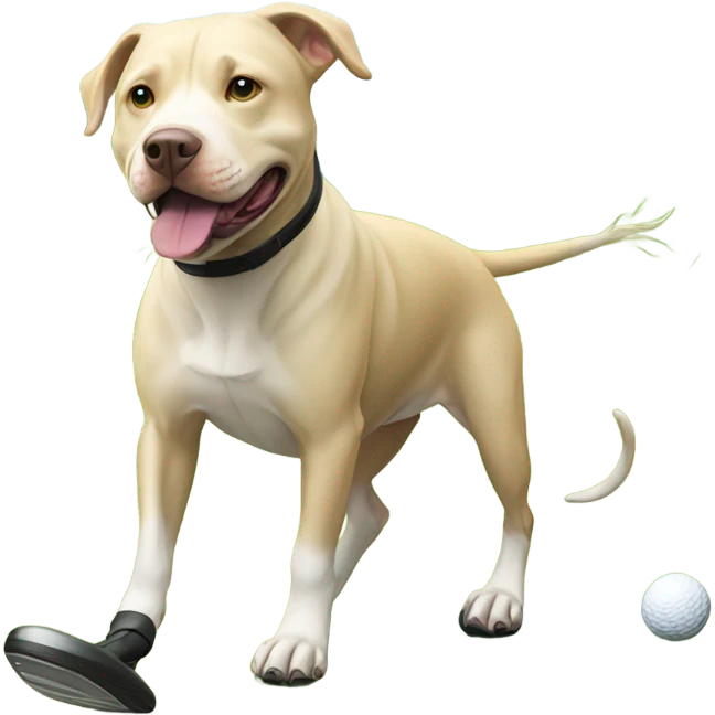 All blonde pitbull lab mix golfing emoji