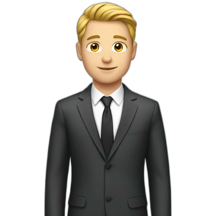 young white man with suit  emoji