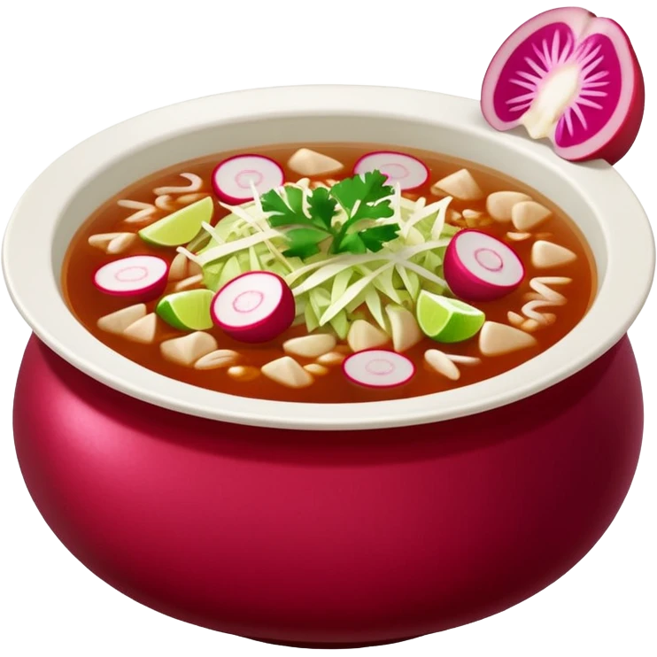 a delicious hot bowl of pozole emoji