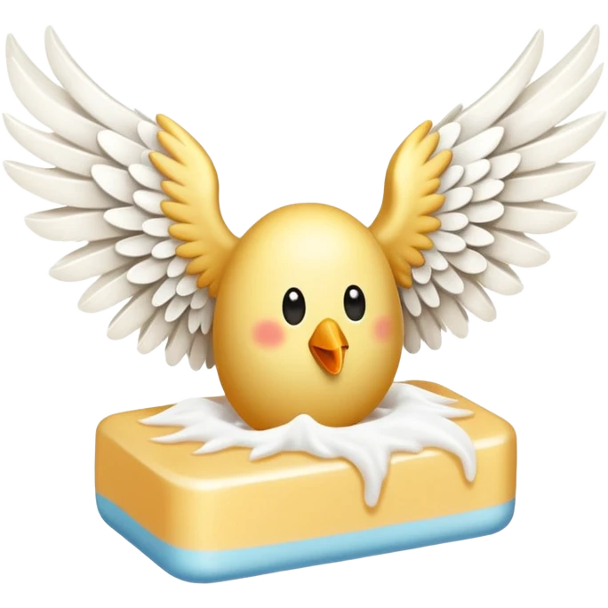 Un savon avec des grandes ailes emoji