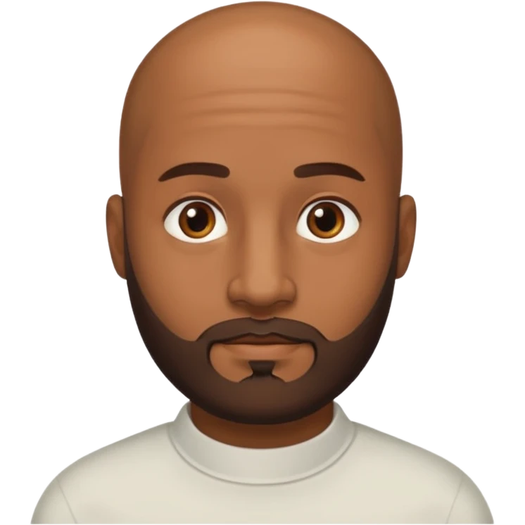 Hombre marrón pelado con barba emoji