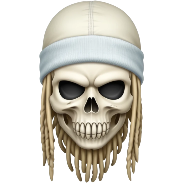 skull with dreadlocks wearing a ski mask emoji
