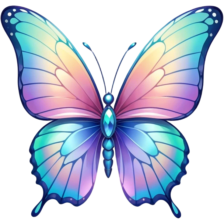 Shiny Glossy Pastel Gradient Hue Iridescent Crystal Butterfly emoji