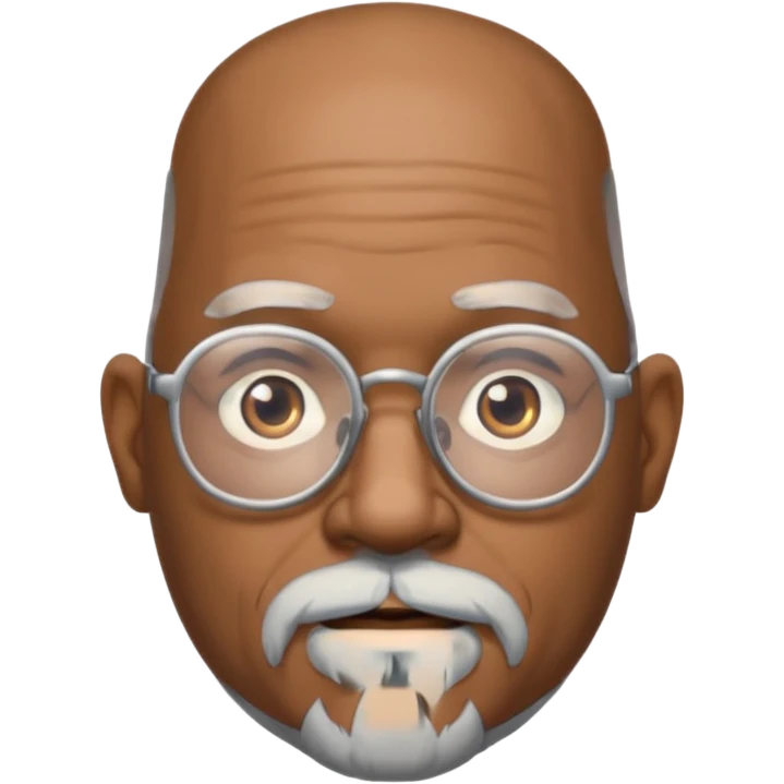 bald headed silver beard black man glasses emoji
