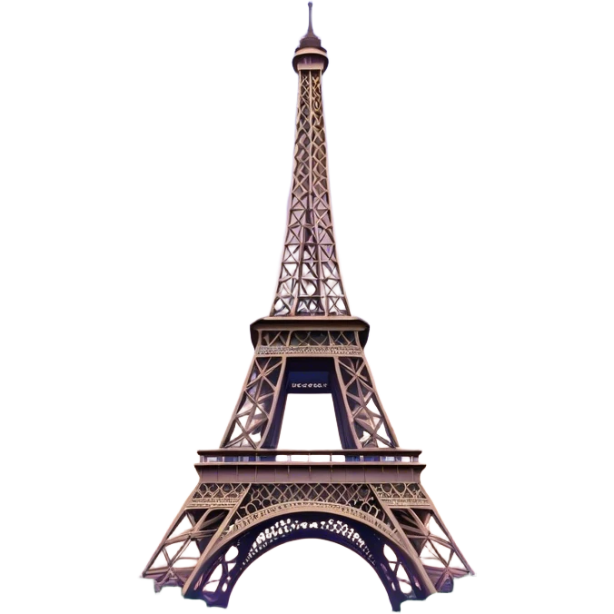 Cinematic Realistic Eiffel Tower Landmark Emoji, featuring the iron lattice structure illuminated against a twilight Parisian sky emoji